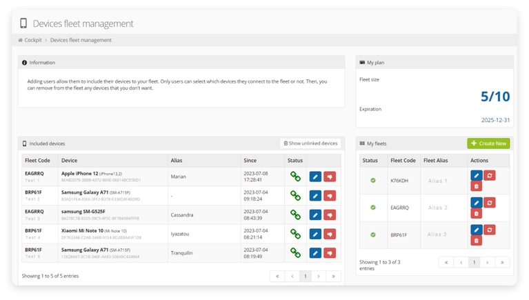 screenshot of nperf admin